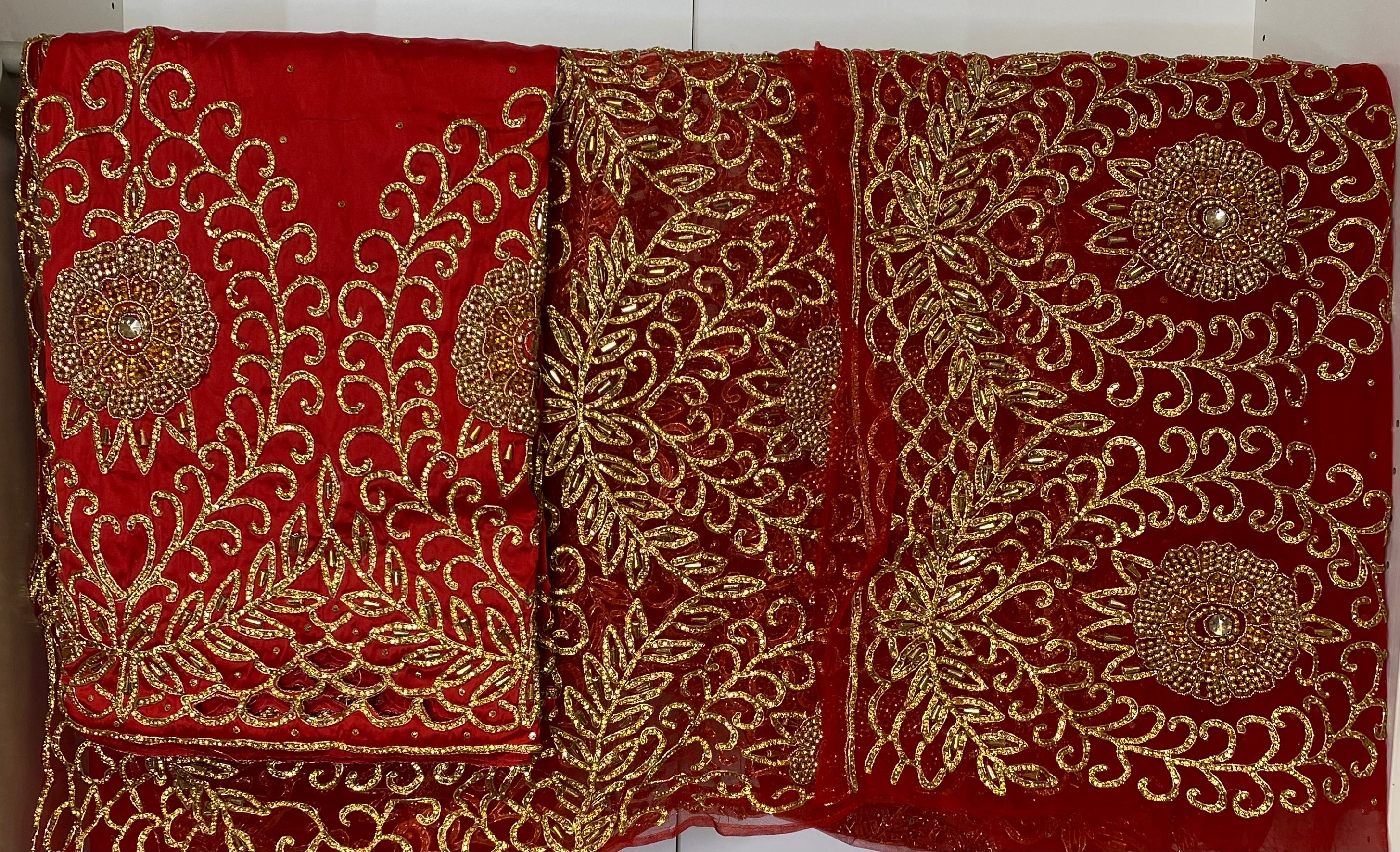 Red & Gold Nigerian George Wrapper