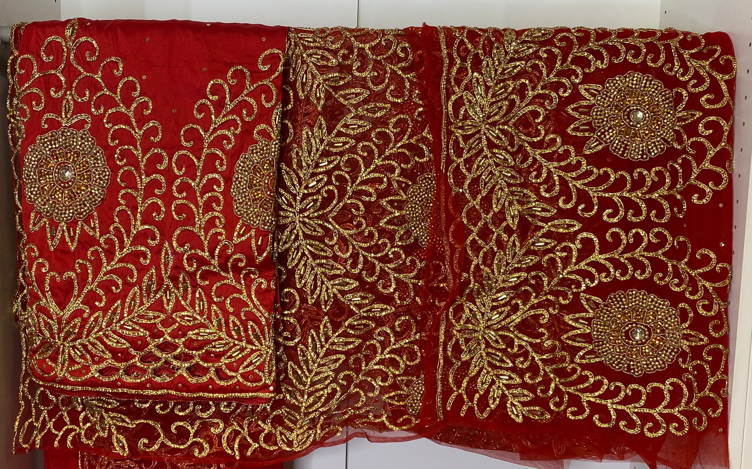 Red & Gold Nigerian George Wrapper