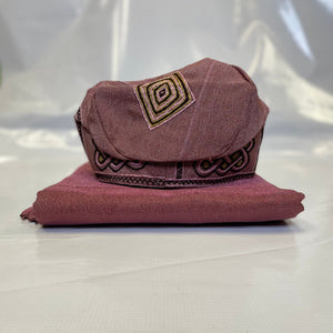 New Nigerian mauve Aso Oke cap with embroidery fila cap Aso Oke cap